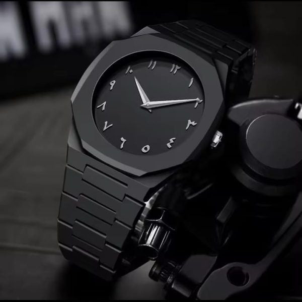 Black Aura Arabic Quartz Watch For Men