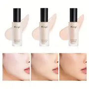HIYSIY Lightweight Liquid Foundation Cream - Matte Finish, Full Coverage Concealer for Even Skin Tone, Smooth & Hazy Look, Ideal for Medium Skin Types in Brown/Light Brown/White Shades - Daily Use